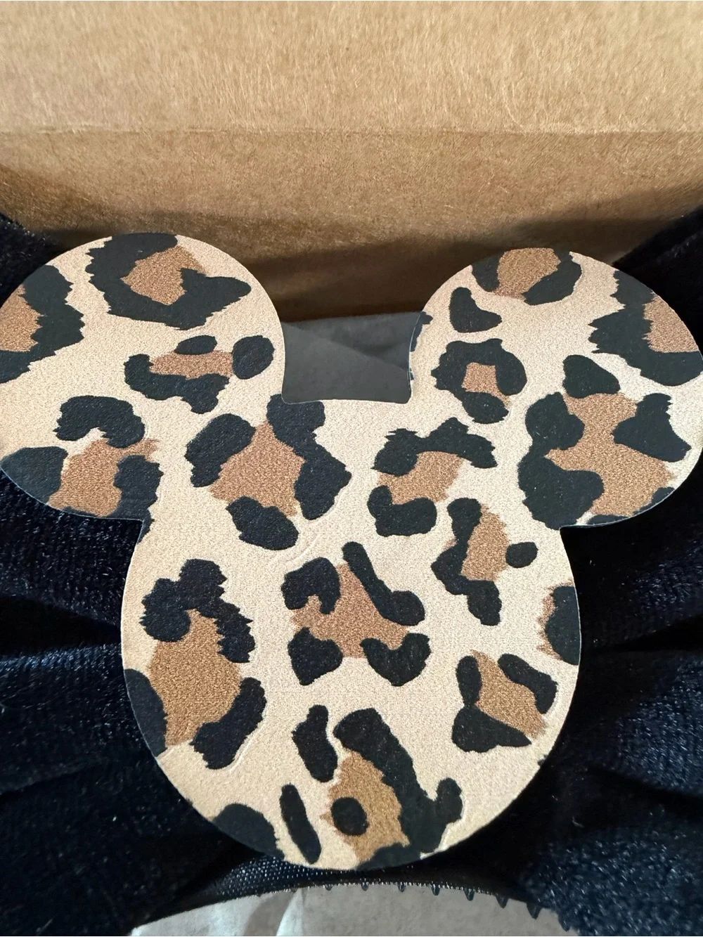 Leopard Print Kids Ears Headband with Black Bow